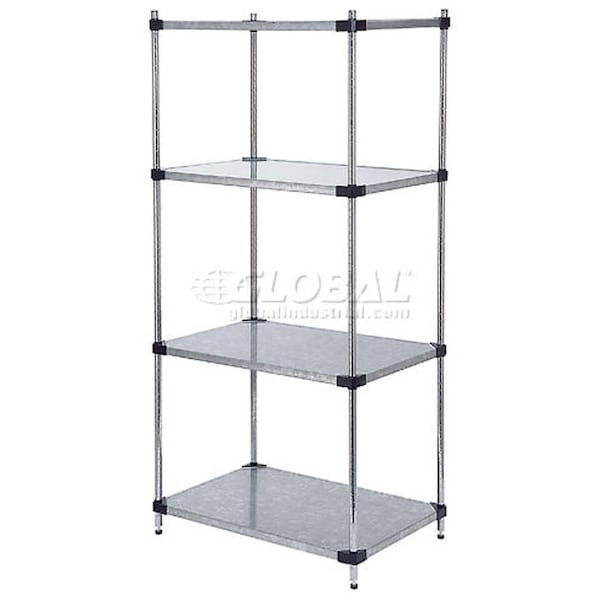 Nexel 5 Tier Solid Galvanized Steel Shelving Starter Unit, 60W x 18D x 86H 18608SZ5 - main